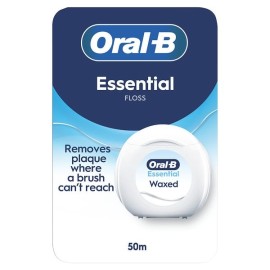Oral-B Essential Floss Κηρωμένο Οδοντικό Νήμα Χωρίς Γεύση 50m