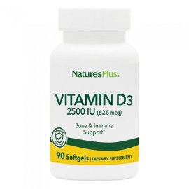 Natures Plus Vitamin D3 2500 IU 90 μαλακές κάψουλες