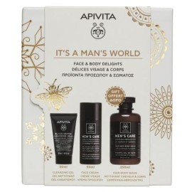 Apivita Promo It’s A Man’s World Κρέμα Προσώπου Αντιρυτιδική 50ml & ΔΩΡΟ Black Detox 50ml & Hair/Body Cleanser 250ml