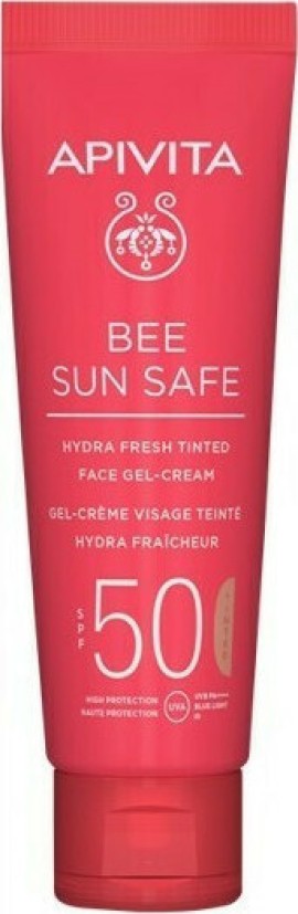Apivita Bee Sun Safe Hydra Fresh Tinted Face Cream SPF50 Ενυδατική Αντηλιακή Gel Κρέμα Προσώπου Με Χρώμα Ελαφριάς Υφής 50ml