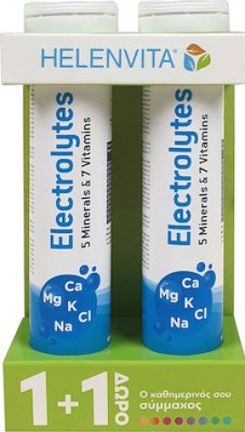 Helenvita Electrolytes Συμπλήρωμα Διατροφής Με Ηλεκτρολύτες 2x20αναβ.δισκ. 1+1 Δώρο