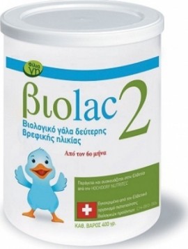 Biolac 2 Βιολογικό Γάλα 2ης Βρεφικής Ηλικίας από τον 6ο Μήνα, 400gr