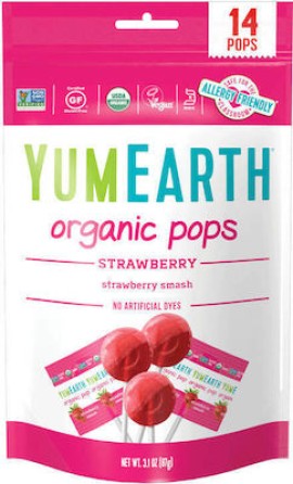 YumEarth Organic Pops με Γεύση Φράουλα 87gr