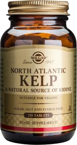 Solgar Kelp 200mg Συμπλήρωμα Διατροφής Για Τον Θυρεοειδή 250 Κάψουλες