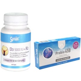 Smile D3 5000IU + K2 60caps & Probio 45B 10caps Natprod