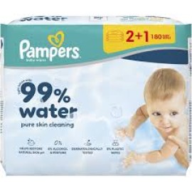 Pampers 99% Water Μωρομάντηλα (3x60τεμ) 180τεμ