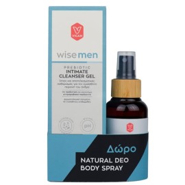Wise Men Prebiotic Intimate Cleanser Gel Τζελ Καθαρισμού για την Ευαίσθητη Περιοχή 250ml & Δώρο Natural Deo Body Spray Αποσμητικό Σπρέι 100ml