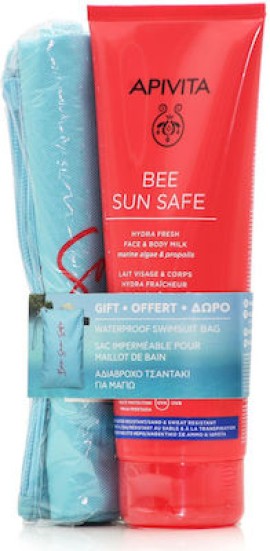 Apivita Promo Bee Sun Safe Hydra Fresh Face & Body Milk With Marine Algae & Propolis Spf50 200ml & Δώρο Αδιάβροχο Τσαντάκι για Μαγιό