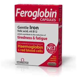 Vitabiotics Feroglobin Slow Release Συμπλήρωμα Σιδήρου Βραδείας Αποδέσμευσης, 30 caps