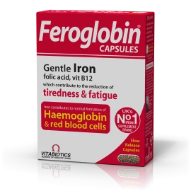 Vitabiotics Feroglobin Slow Release Συμπλήρωμα Σιδήρου Βραδείας Αποδέσμευσης, 30 caps