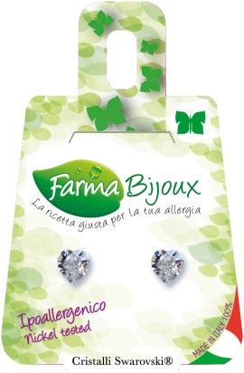 Farma Bijoux Cuore Peridot Διάφανη Καρδιά Υποαλλεργικά Σκουλαρίκια [BE33C01] 1 Ζευγάρι