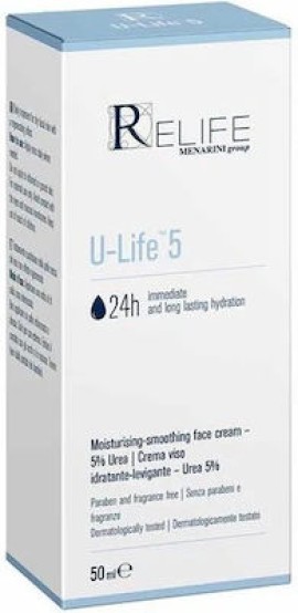 Menarini Relife U-Life 5 Moisturising Smoothing Face Cream Ενυδατική Κρέμα Προσώπου 50ml