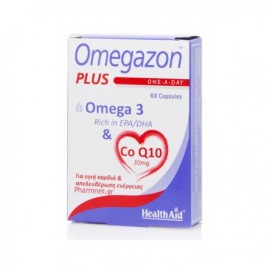 Health Aid Omegazon Plus (Omega 3 & Co Q10) Συμπλήρωμα Διατροφής για Καλή Λειτουργία της Καρδιάς, του Κυκλοφορικού & Μυϊκού Συστήματος 60 Κάψουλες