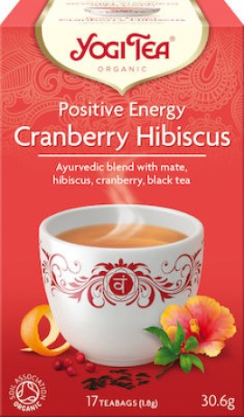 Yogi Tea Μαύρο Τσάι Βιολογικό Positive Energy Cranberry Hibiscus 17 Φακελάκια 30.6gr
