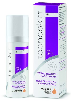 Tecnoskin Total Beauty Face Cream Medium Spf30 Αντιρυτιδική Κρέμα Προσώπου All In One με Χρώμα 50ml