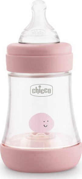 Chicco Πλαστικό Μπιμπερό Perfect Κατά των Κολικών με Θηλή Σιλικόνης 150ml για 0+ μηνών Ροζ